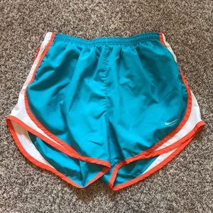 Blue/orange/white Nike Dri-Fit running shorts